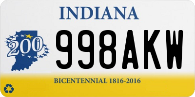 IN license plate 998AKW