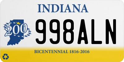 IN license plate 998ALN