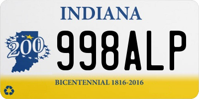 IN license plate 998ALP