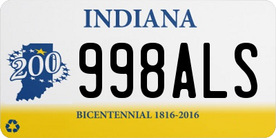 IN license plate 998ALS