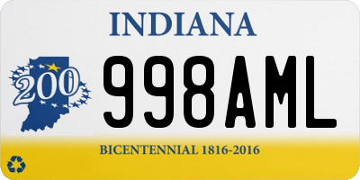 IN license plate 998AML