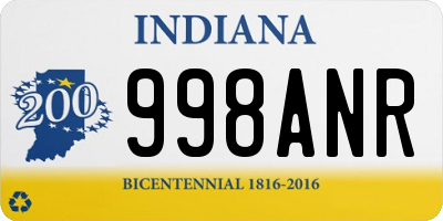 IN license plate 998ANR