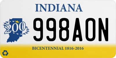 IN license plate 998AON