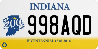 IN license plate 998AQD