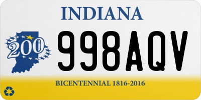 IN license plate 998AQV