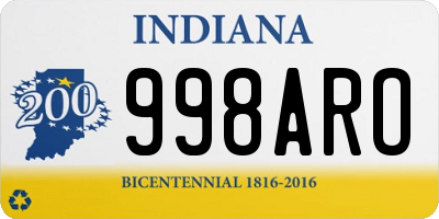 IN license plate 998ARO