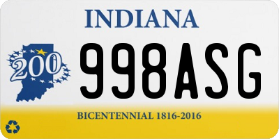 IN license plate 998ASG