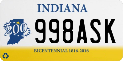 IN license plate 998ASK