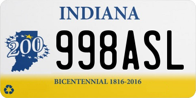 IN license plate 998ASL