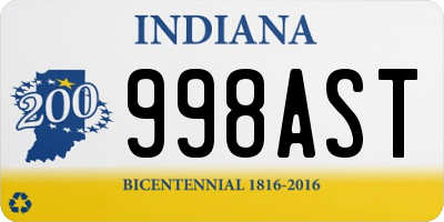 IN license plate 998AST