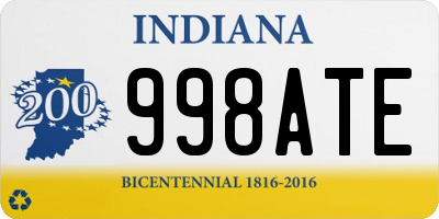 IN license plate 998ATE