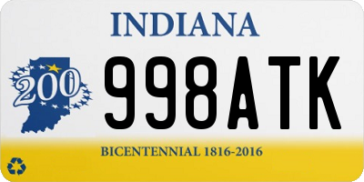 IN license plate 998ATK