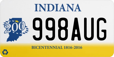 IN license plate 998AUG