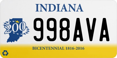 IN license plate 998AVA