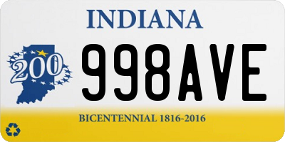 IN license plate 998AVE