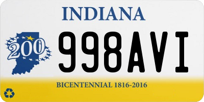 IN license plate 998AVI