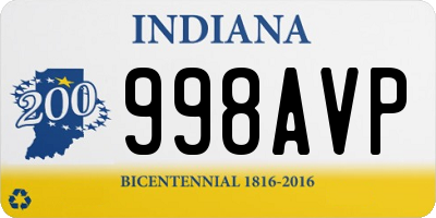 IN license plate 998AVP