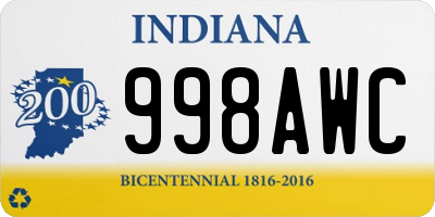 IN license plate 998AWC