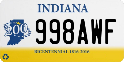 IN license plate 998AWF