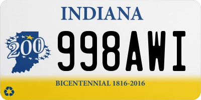 IN license plate 998AWI