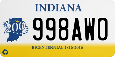 IN license plate 998AWO