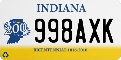 IN license plate 998AXK