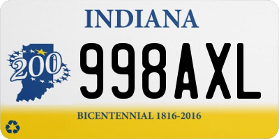 IN license plate 998AXL