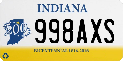 IN license plate 998AXS