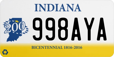 IN license plate 998AYA