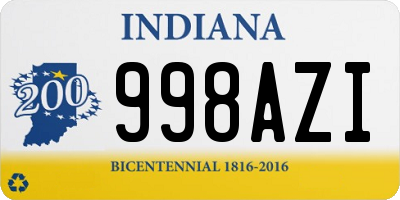 IN license plate 998AZI