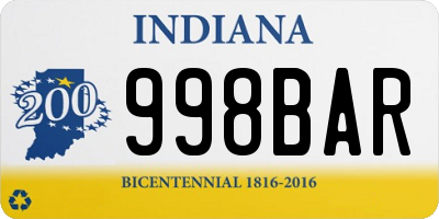 IN license plate 998BAR