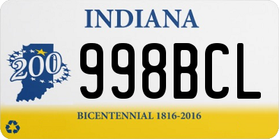 IN license plate 998BCL