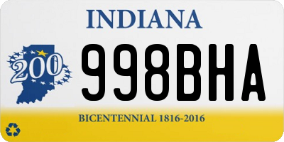 IN license plate 998BHA