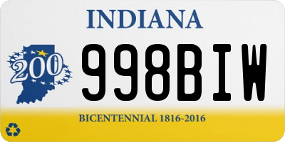 IN license plate 998BIW