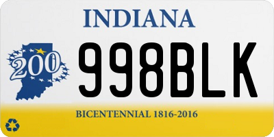 IN license plate 998BLK