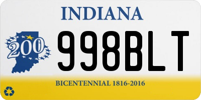 IN license plate 998BLT