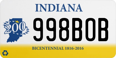 IN license plate 998BOB