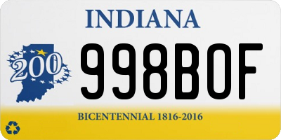 IN license plate 998BOF