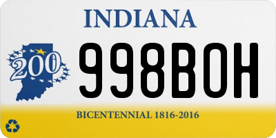 IN license plate 998BOH