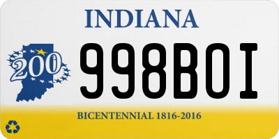 IN license plate 998BOI
