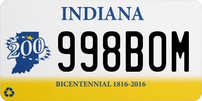 IN license plate 998BOM