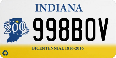 IN license plate 998BOV