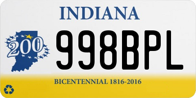 IN license plate 998BPL