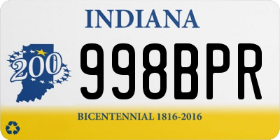 IN license plate 998BPR