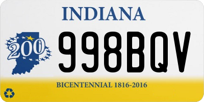 IN license plate 998BQV