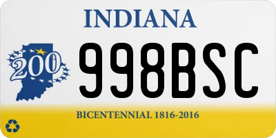 IN license plate 998BSC