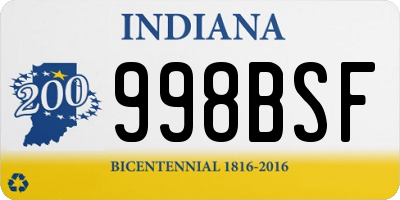 IN license plate 998BSF