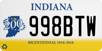 IN license plate 998BTW