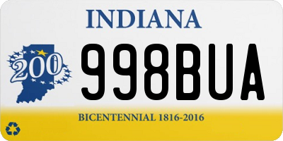 IN license plate 998BUA