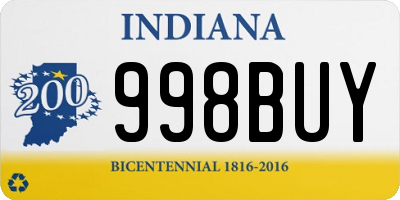 IN license plate 998BUY